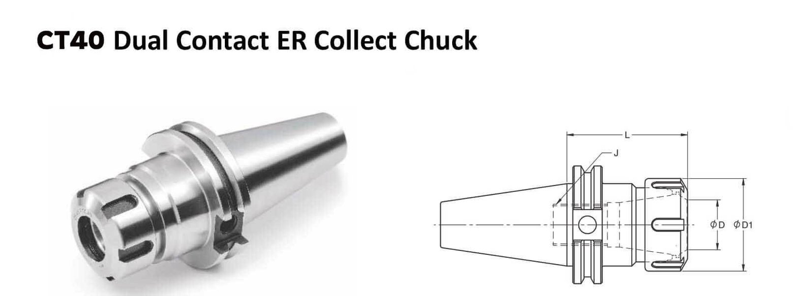 CT40 ER32 - 6.00 Face Contact ER Collet Chuck (Balanced to 2.5G 25000 RPM)